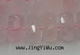 CRB561 15.5 inches 8*18mm faceted rondelle rose quartz beads