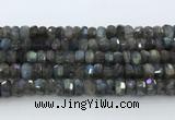 CRB5621 15.5 inches 5*9mm - 6*10mm faceted rondelle labradorite beads