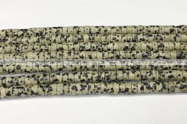 CRB5681 15 inches 4*6mm heishi dalmatian jasper beads wholesale