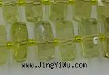 CRB577 15.5 inches 8*18mm faceted rondelle lemon quartz beads