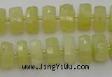 CRB606 15.5 inches 7*12mm faceted rondelle yellow opal beads