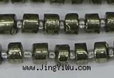 CRB624 15.5 inches 5*8mm tyre pyrite gemstone beads