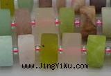 CRB681 15.5 inches 6*12mm tyre matte mixed gemstone beads