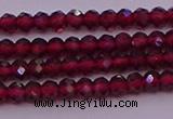 CRB704 15.5 inches 2*3mm faceted rondelle red garnet beads