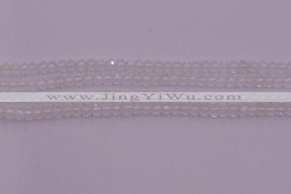 CRB709 15.5 inches 3*4mm faceted rondelle white crystal beads