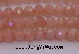 CRB714 15.5 inches 3*4mm faceted rondelle peach moonstone beads