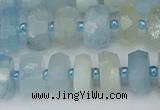 CRB802 15.5 inches 6*10mm faceted rondelle aquamarine beads