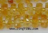 CRB842 15.5 inches 6*10mm faceted rondelle citrine beads
