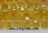 CRB844 15.5 inches 8*14mm faceted rondelle citrine beads