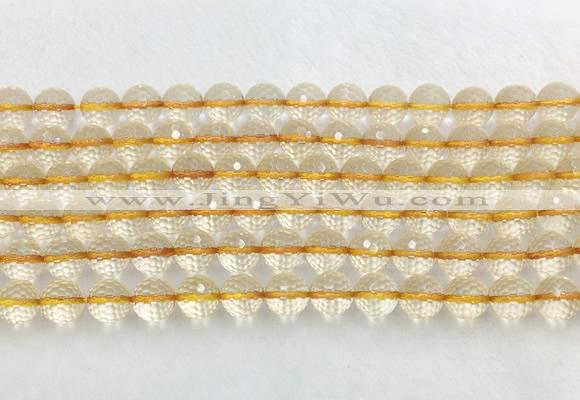 CRBS17 15 inches 8mm faceted round citrine beads wholesale