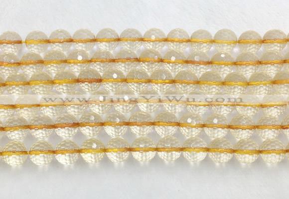 CRBS18 15 inches 10mm faceted round citrine beads wholesale