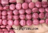 CRC1062 15.5 inches 14mm flat round rhodochrosite beads