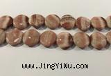 CRC1072 15.5 inches 25mm flat round rhodochrosite beads
