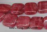 CRC28 15.5 inches 14*14mm square dyed rhodochrosite gemstone beads