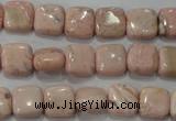 CRC301 15.5 inches 10*10mm square Peru rhodochrosite beads