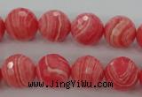 CRC404 15.5 inches 12mm faceted round synthetic rhodochrosite beads