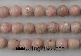 CRC452 15.5 inches 8mm faceted round Argentina rhodochrosite beads
