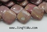 CRC85 15.5 inches 13*13mm diamond rhodochrosite gemstone beads