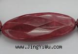 CRC862 15.5 inches 25*50mm faceted oval Brazilian rhodochrosite beads