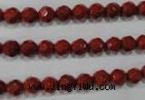 CRE101 15.5 inches 6mm faceted round red jasper beads wholesale