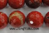 CRE159 15.5 inches 20mm faceted round red jasper beads wholesale