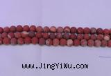 CRE164 15.5 inches 12mm round matte red jasper beads