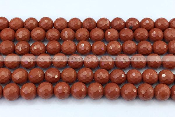 CRE365 15 inches 8mm faceted round red jasper beads