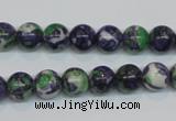 CRF03 15.5 inches 8mm round dyed rain flower stone beads wholesale