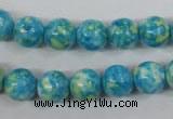 CRF103 15.5 inches 10mm round dyed rain flower stone beads wholesale