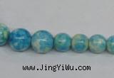 CRF111 15.5 inches 6mm - 14mm round dyed rain flower stone beads