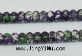 CRF14 15.5 inches 5*8mm rondelle dyed rain flower stone beads wholesale