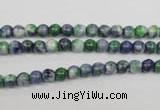 CRF150 15.5 inches 4mm round dyed rain flower stone beads wholesale