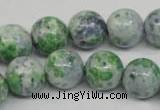 CRF154 15.5 inches 12mm round dyed rain flower stone beads wholesale
