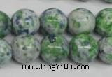 CRF155 15.5 inches 14mm round dyed rain flower stone beads wholesale