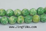 CRF183 15.5 inches 10mm round dyed rain flower stone beads wholesale