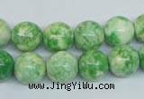 CRF184 15.5 inches 12mm round dyed rain flower stone beads wholesale