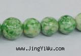 CRF192 15.5 inches 10mm - 20mm round dyed rain flower stone beads
