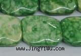 CRF225 15.5 inches 20*26mm rectangle dyed rain flower stone beads