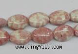 CRF263 15.5 inches 10*14mm oval dyed rain flower stone beads