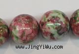 CRF29 15.5 inches 20mm round dyed rain flower stone beads wholesale