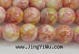 CRF318 15.5 inches 12mm round dyed rain flower stone beads wholesale