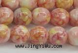 CRF319 15.5 inches 14mm round dyed rain flower stone beads wholesale