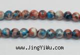 CRF35 15.5 inches 6mm round dyed rain flower stone beads wholesale
