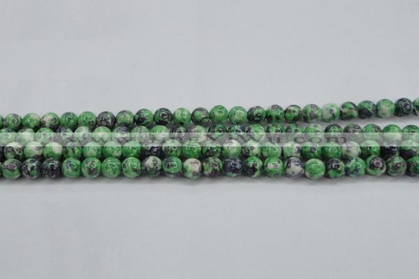 CRF350 15.5 inches 6mm round dyed rain flower stone beads wholesale