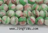 CRF381 15.5 inches 6mm round dyed rain flower stone beads wholesale