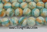 CRF393 15.5 inches 6mm round dyed rain flower stone beads wholesale