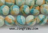 CRF395 15.5 inches 10mm round dyed rain flower stone beads wholesale