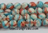 CRF398 15.5 inches 4mm round dyed rain flower stone beads wholesale