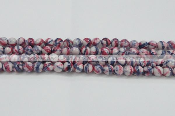 CRF408 15.5 inches 12mm round dyed rain flower stone beads wholesale