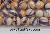 CRF411 15.5 inches 6mm round dyed rain flower stone beads wholesale